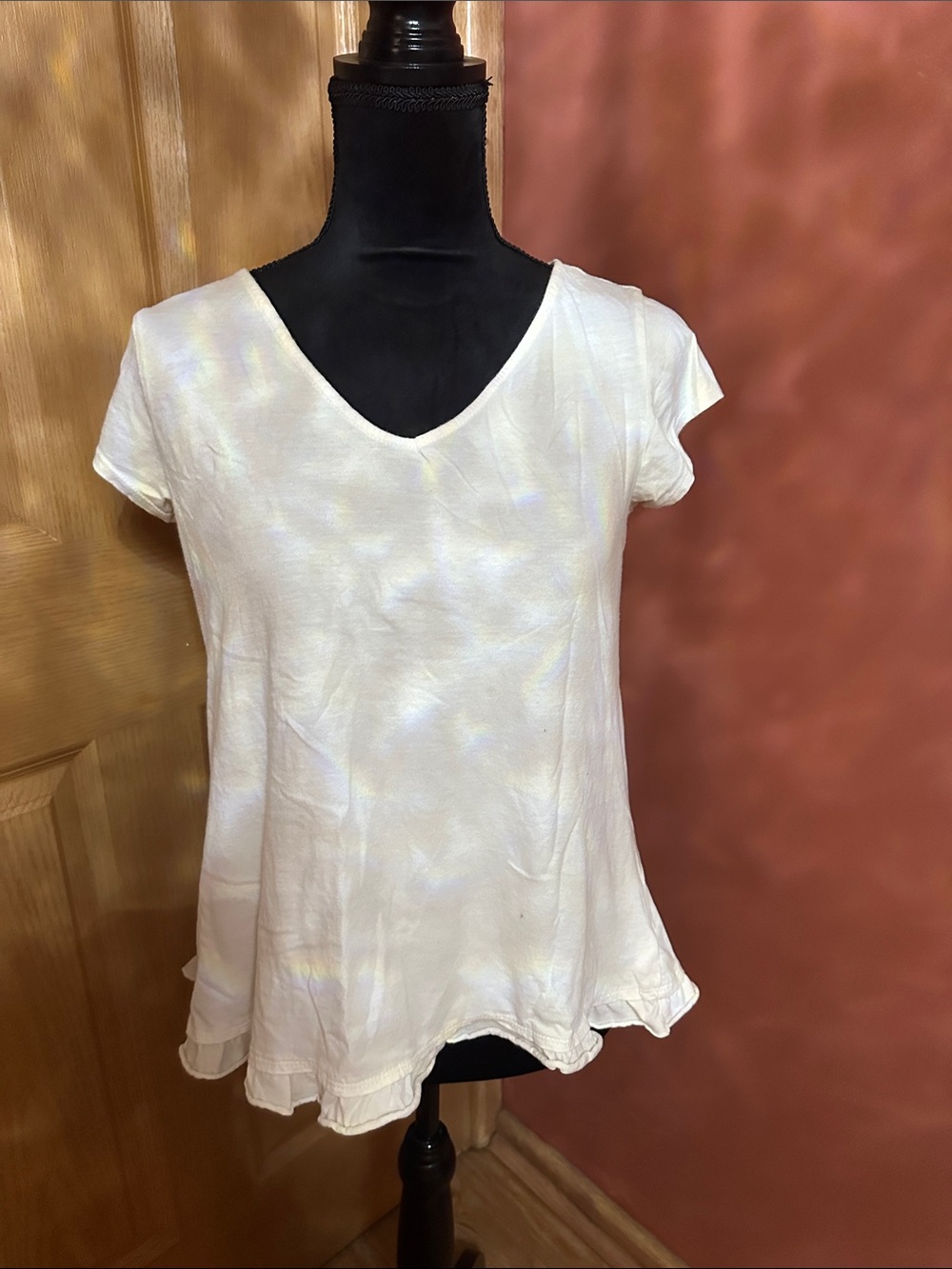 Falls Creek Cream V-Neck Short Sleeve Tunic
